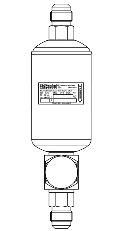 实心干燥过滤器4105/2,100%分子筛,带水份指示器